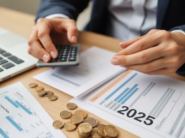 Calculator și documente financiare pe birou.